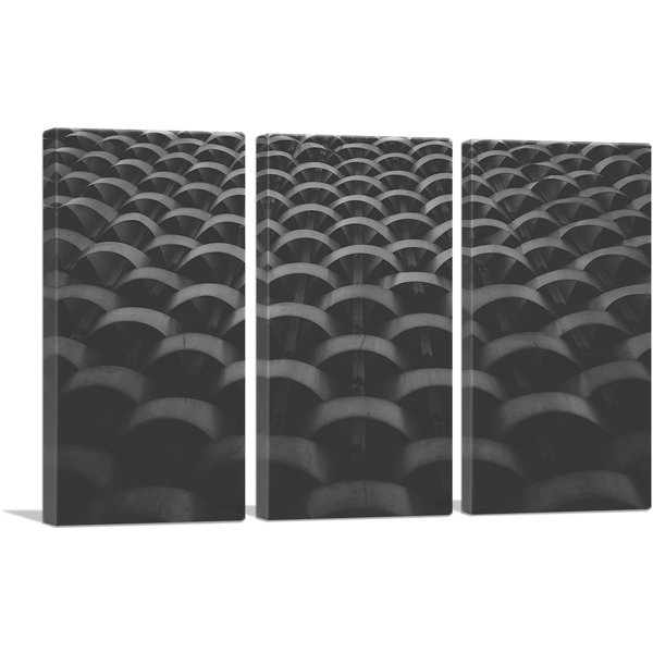 ARTCANVAS Architecture Abstract Home Decor 3 Piece Wrapped Canvas